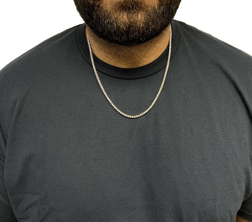 14k white gold round 7 pointer diamond tennis chain 22 inches 3.50mm 13.05ct - Image 9