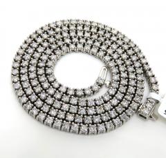14k white gold round 7 pointer diamond tennis chain 22 inches 3.50mm 13.05ct