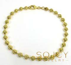 925 yellow or white moon cut bead bracelet 9 inch 5mm 