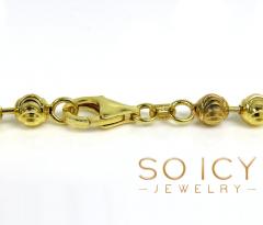 925 yellow or white moon cut bead bracelet 9 inch 5mm