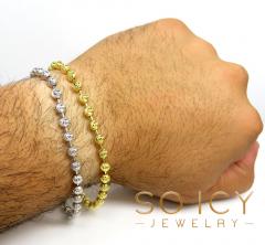 925 yellow or white moon cut bead bracelet 9 inch 5mm