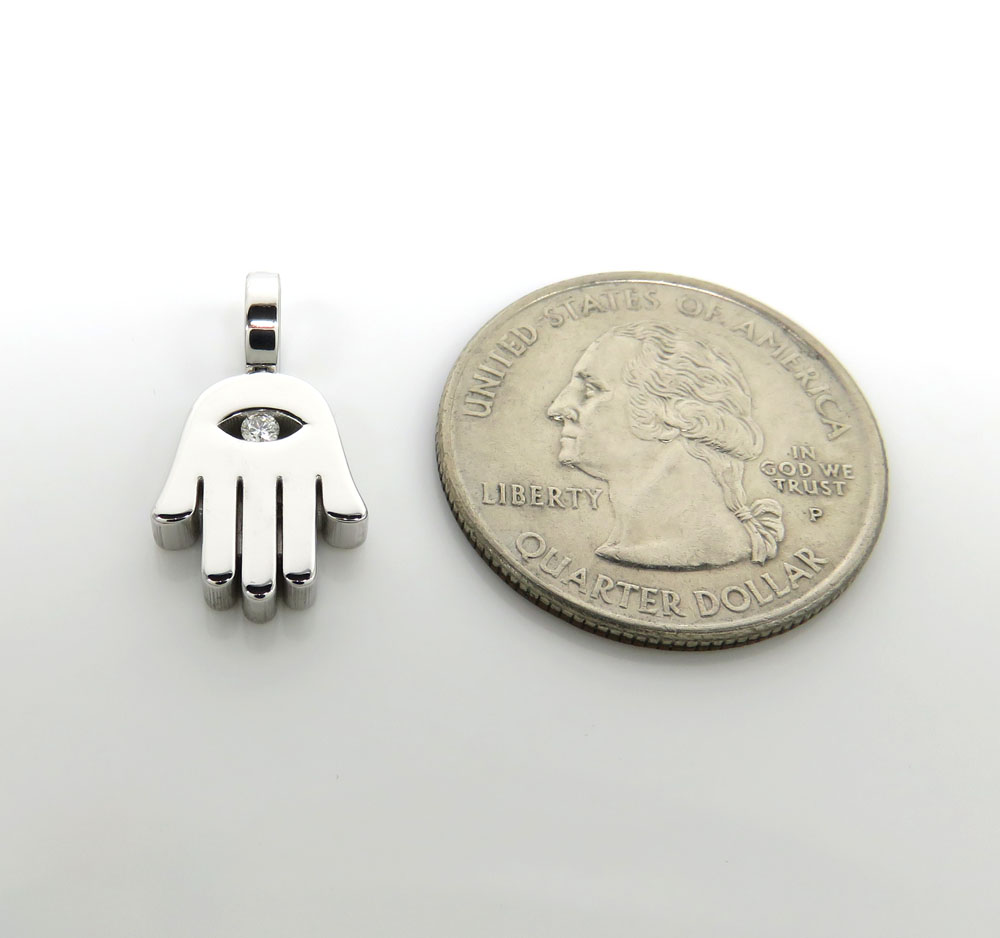 14k gold mini vs diamond hamsa pendant 0.05ct
