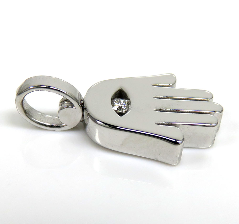 14k gold mini vs diamond hamsa pendant 0.05ct - Image 4