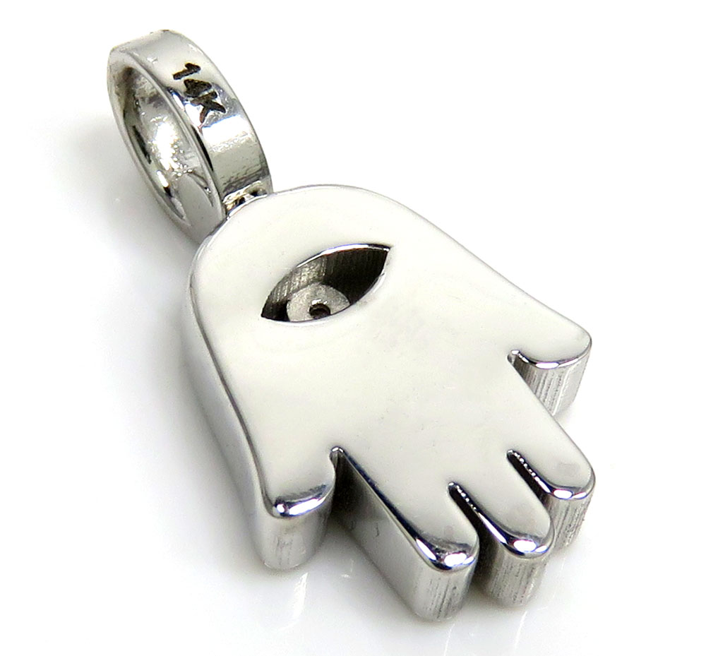 14k gold mini vs diamond hamsa pendant 0.05ct - Image 5