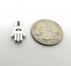 14k gold mini vs diamond hamsa pendant 0.05ct