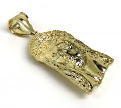 14k yellow gold classic mini- large size jesus face pendant 