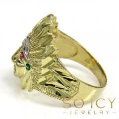 10k two tone indian chief cz head ring 0.40ct