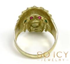 10k two tone indian chief cz head ring 0.40ct