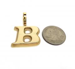 14k yellow gold raised letter initial b pendant 