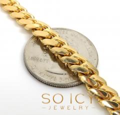 14k yellow gold solid miami link bracelet 8.50 inch 7mm