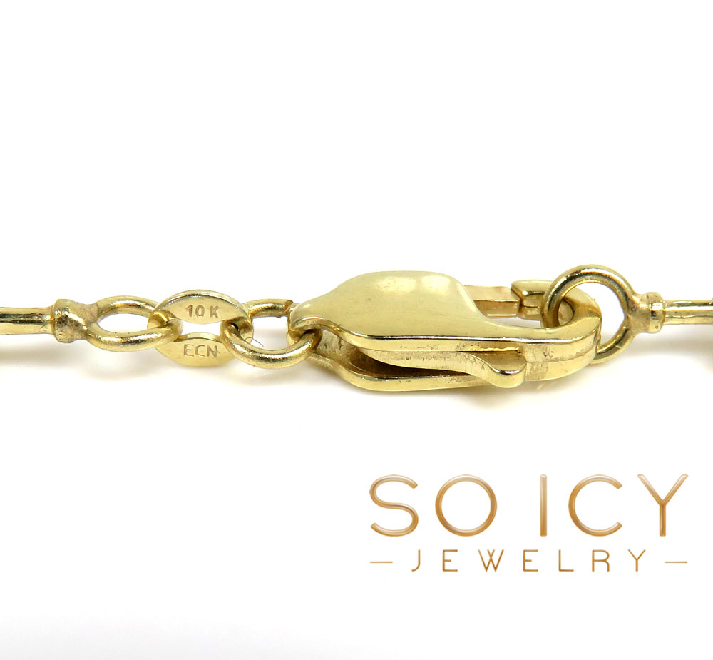 10k yellow gold moon cut bead link bracelet 8