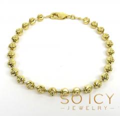 10k yellow gold moon cut bead link bracelet 8