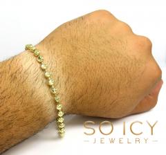 10k yellow gold moon cut bead link bracelet 8