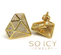 10k yellow gold medium diamond logo earrings 0.40ct