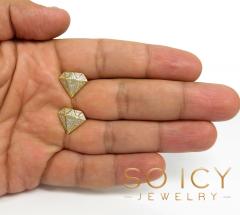 10k yellow gold medium diamond logo earrings 0.40ct