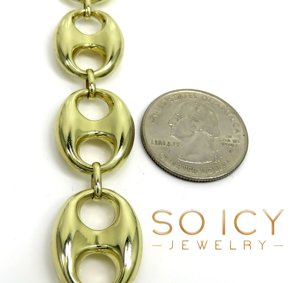10k yellow gold hollow large gucci puff bracelet 8.75 inches 17mm 