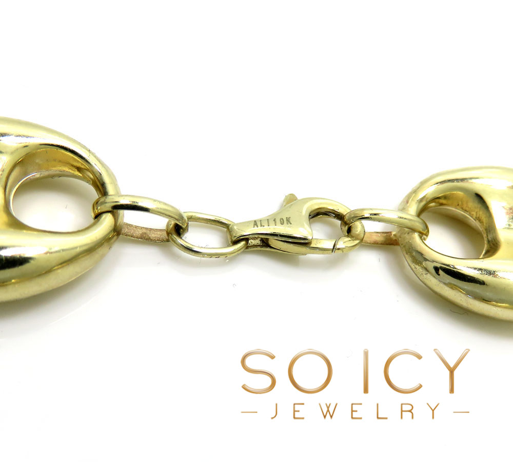 10k yellow gold hollow large gucci puff bracelet 8.75 inches 17mm - Image 4