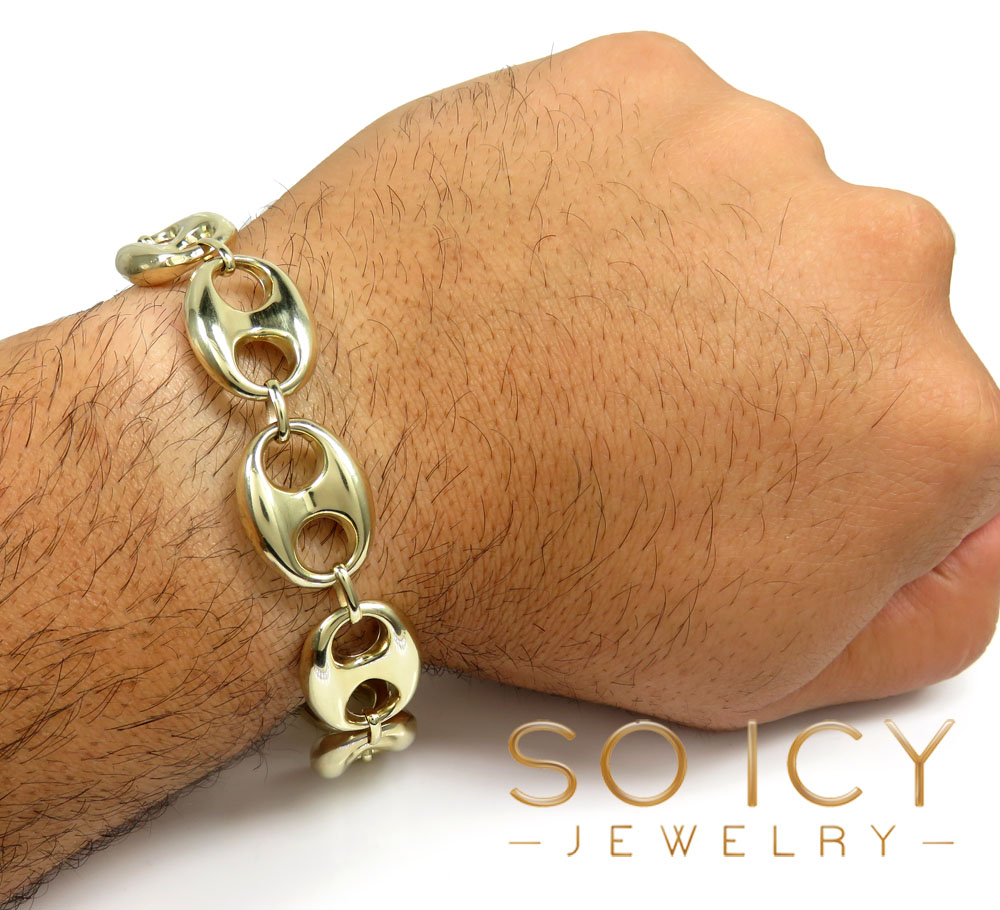 10k yellow gold hollow large gucci puff bracelet 8.75 inches 17mm - Image 5