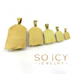 10k yellow gold mini-xl size solid back jesus face pendant