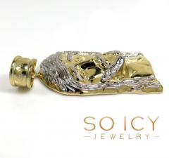 10k yellow gold mini-xl size solid back jesus face pendant
