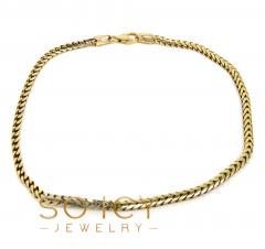 14k yellow gold solid tight franco box bracelet 8.50inch 2.20mm