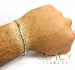 14k yellow gold solid tight franco box bracelet 8.50inch 2.20mm