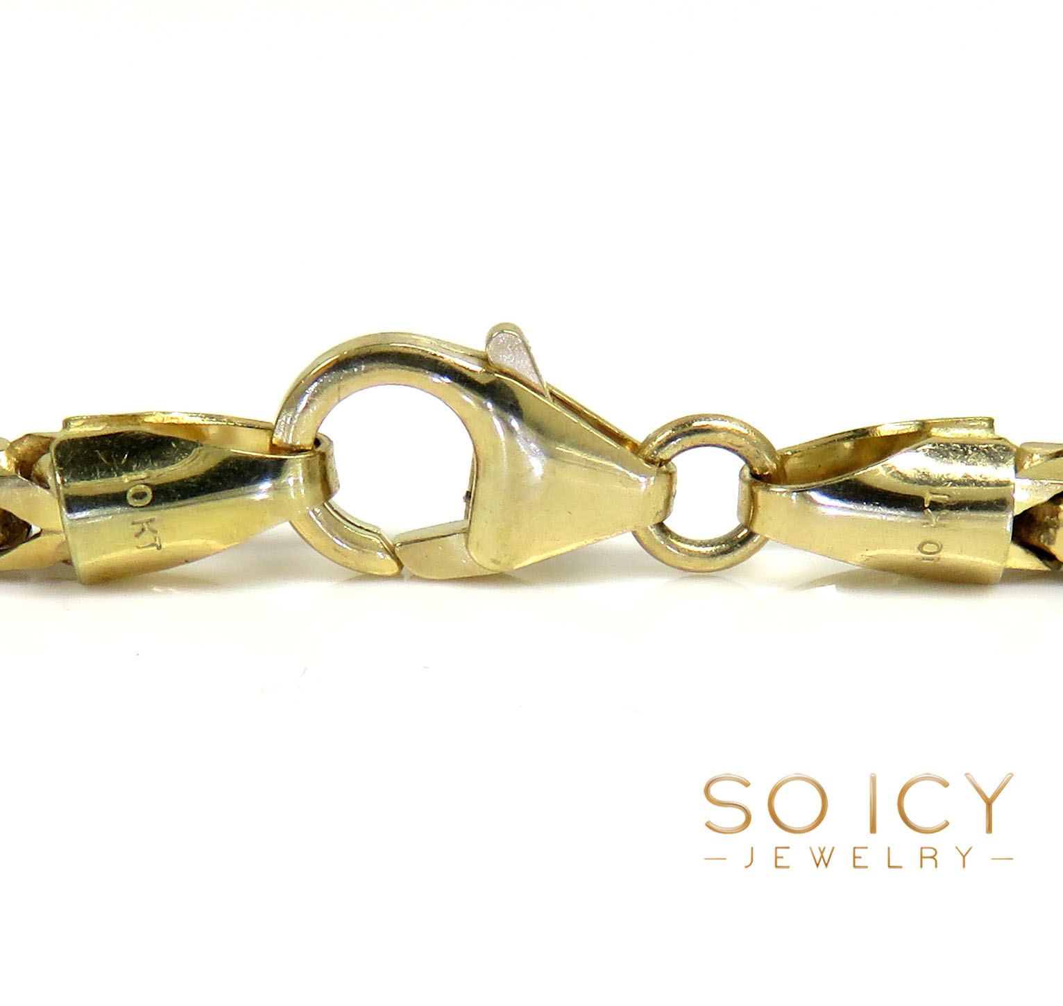 10k solid yellow gold tight link franco chain 18-26 inch 3mm - Image 4