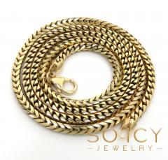 10k solid yellow gold tight link franco chain 18-26 inch 3mm
