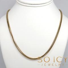 10k solid yellow gold tight link franco chain 18-26 inch 3mm