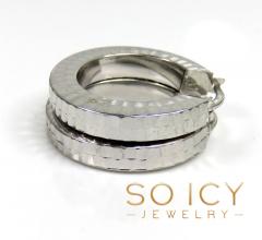 14k white gold small 4mm huggie hoops earrings 