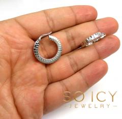 14k white gold small 4mm huggie hoops earrings 