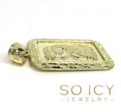 10k yellow gold large gold nugget bar pendant 