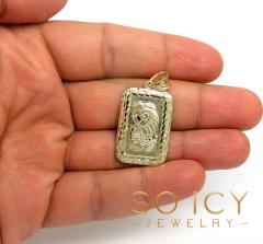 10k yellow gold large gold nugget bar pendant 