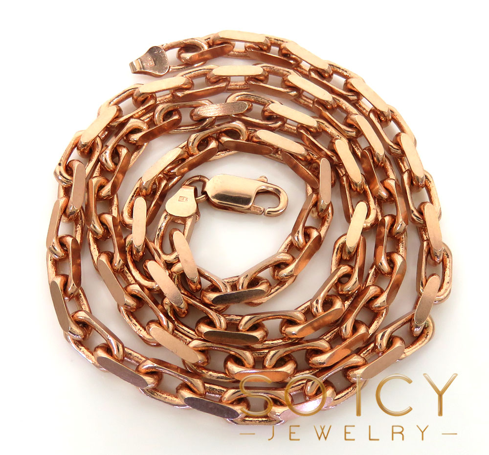 14k rose gold solid flat edge cable link chain 20-30 inches 4.80mm  - Image 2