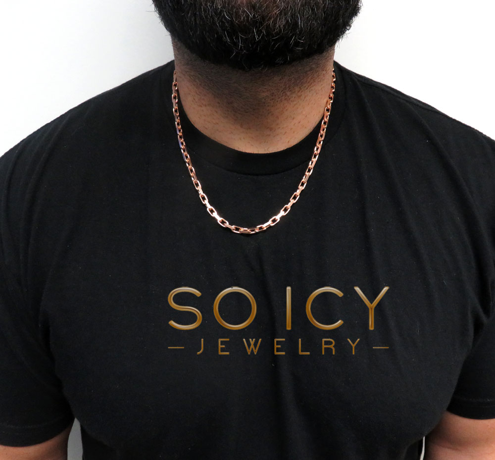 14k rose gold solid flat edge cable link chain 20-30 inches 4.80mm  - Image 6