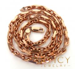 14k rose gold solid flat edge cable link chain 20-30 inches 4.80mm 
