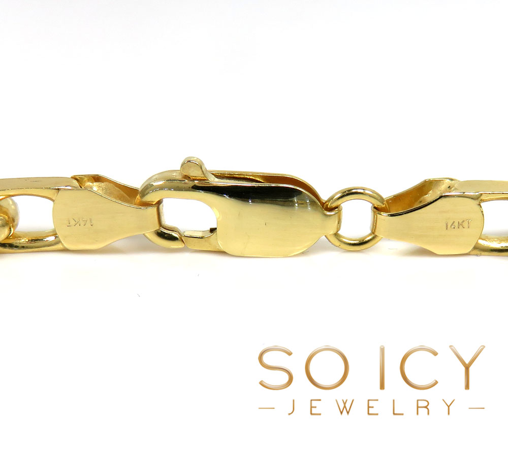 14k yellow gold solid flat edge cable link chain 20-30 inches 4.60mm - Image 4