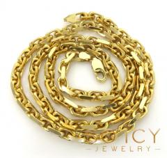 14k yellow gold solid flat edge cable link chain 20-30 inches 4.60mm 