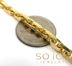 14k yellow gold solid flat edge cable link chain 20-30 inches 4.60mm 