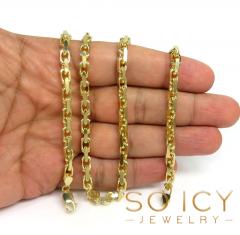 14k yellow gold solid flat edge cable link chain 20-30 inches 4.60mm 