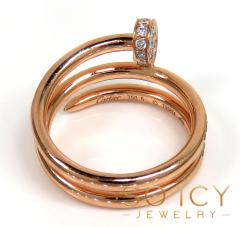 18k rose gold diamond double loop nail ring 0.58ct