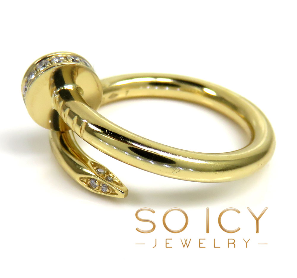 18k yellow gold diamond nail ring 0.25ct
