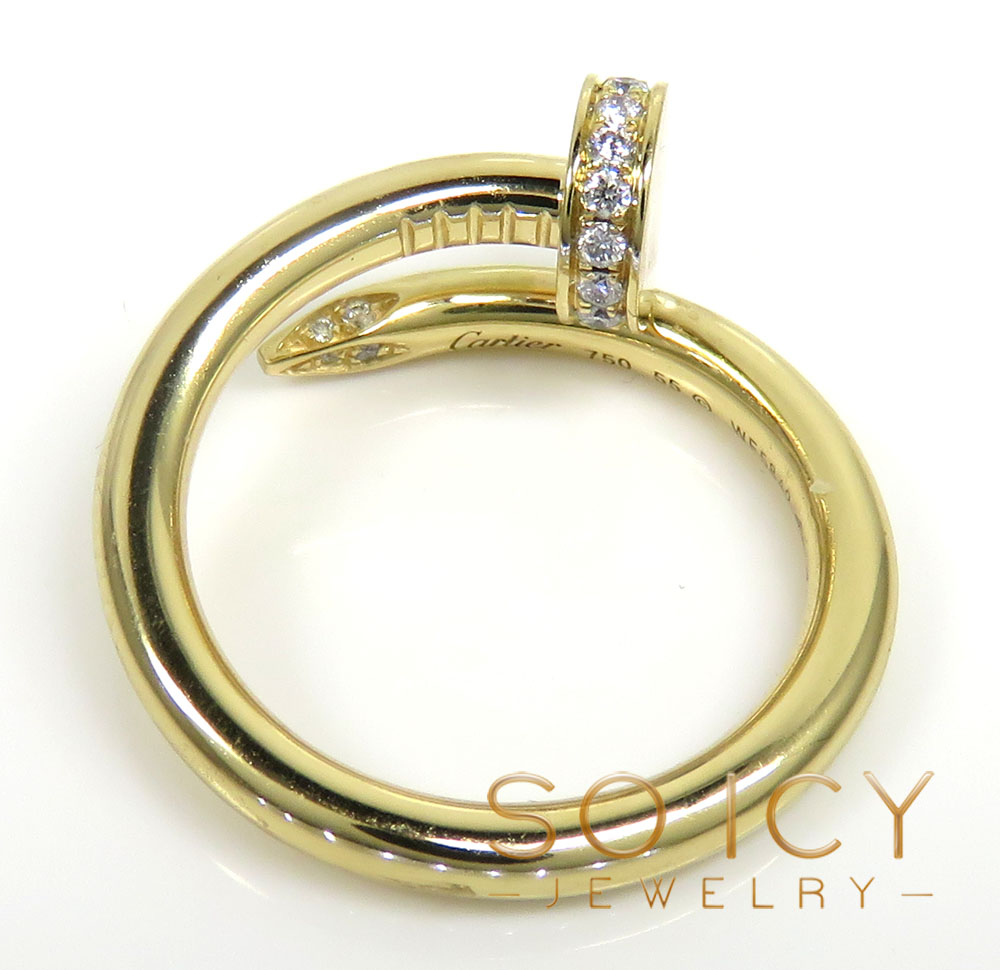 18k yellow gold diamond nail ring 0.25ct