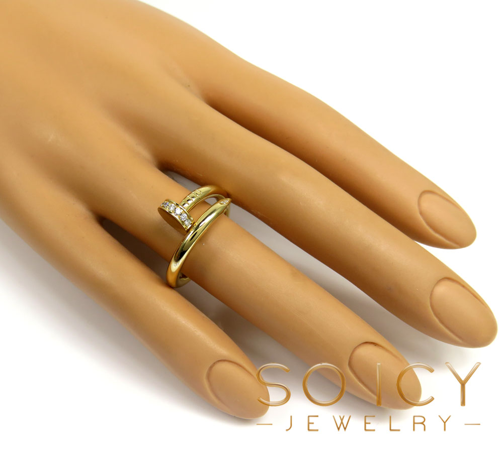 18k yellow gold diamond nail ring 0.25ct