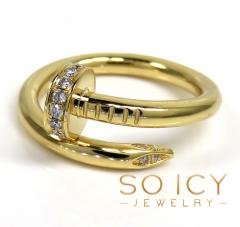 18k yellow gold diamond nail ring 0.25ct