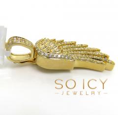 14k yellow gold small diamond angel wing pendant 0.44ct