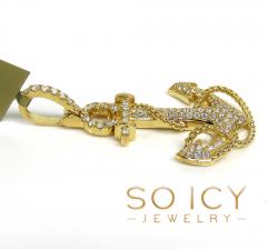 10k yellow gold diamond anchor rope pendant 0.86ct