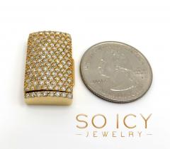 14k yellow gold 14mm diamond flap lock 2.99ct