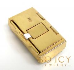 14k yellow gold 14mm diamond flap lock 2.99ct