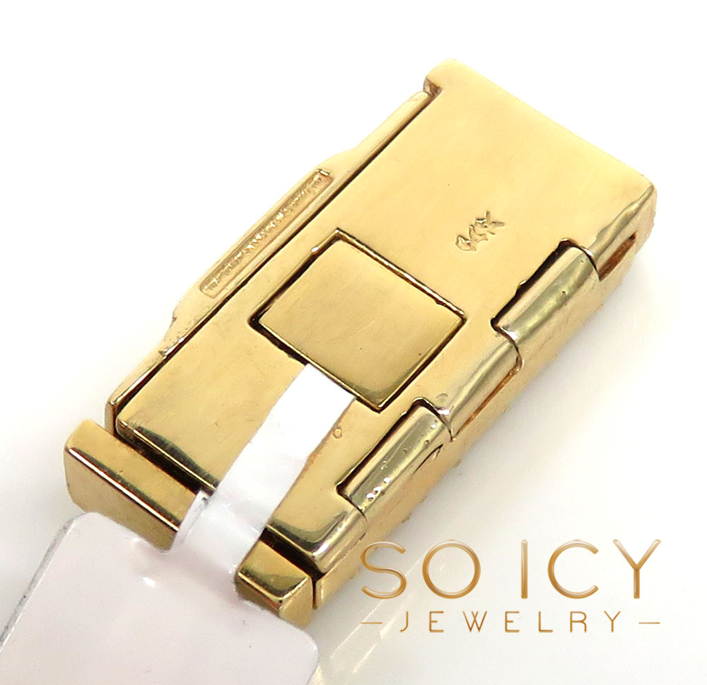 14k yellow gold 11mm diamond flap lock 1.75ct